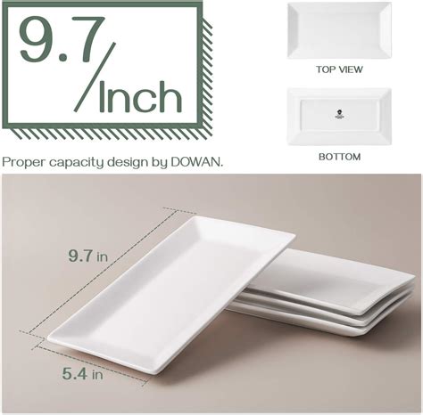 DOWAN Porcelain Rectangle Serving Plates - 24.6 cm | Ubuy India