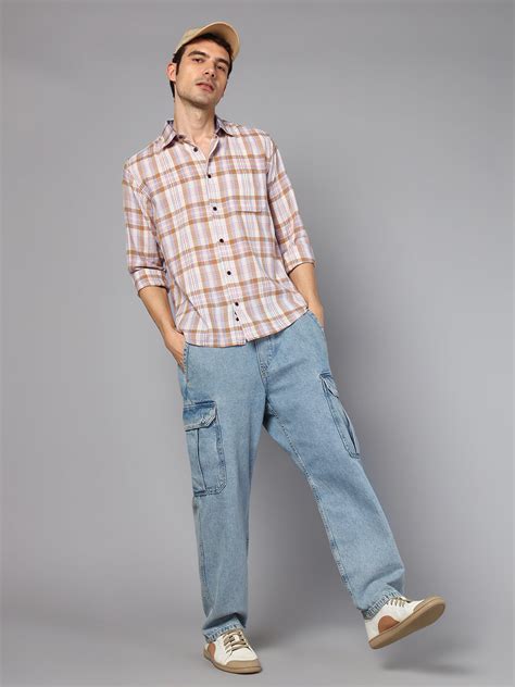 Don Vino Men's White & Brown Checked Casual Shirt – Donvino