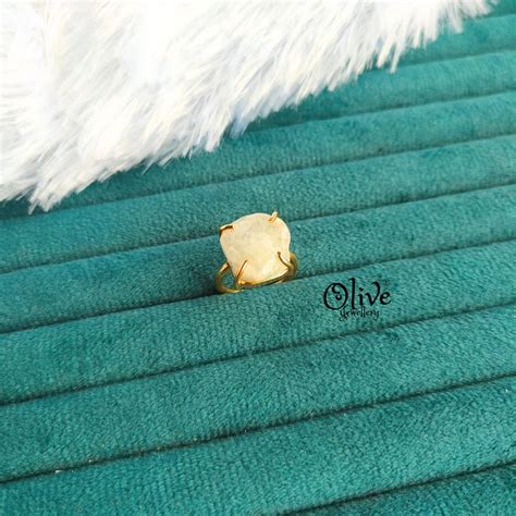Natural Stone Finger Rings - Claw Fitting - Rough Shape - Single Stone ...