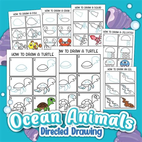 How To Draw Ocean Animals Step By Step