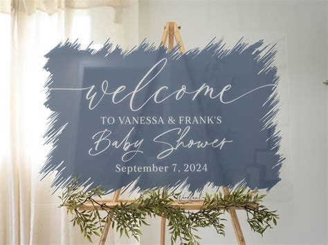 Welcome Baby Shower Sign, Brushed Acrylic Baby Shower Sign, Baby Shower ...
