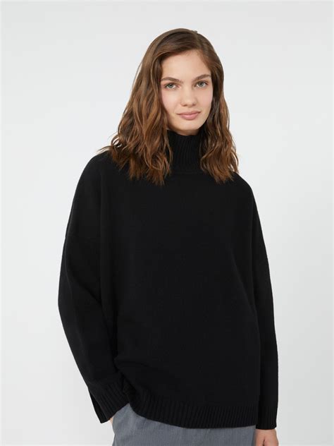 Wool knit turtleneck jumper, black | Max Mara