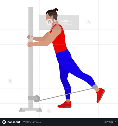 Man Doing Cable Glute Kickback (Hip Extension) Exercise For Legs Animation by Vectorfitexercises ...