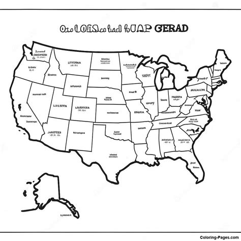 Colorful Usa Map Coloring Page | Coloring-Pages.com