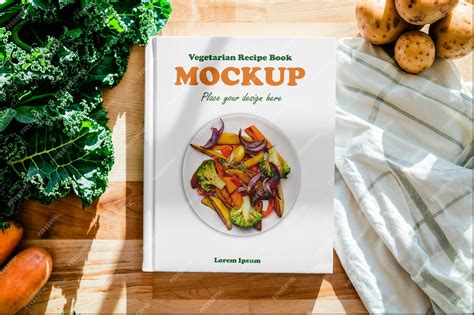 Vegetarian recipe book mockup | Premium PSD