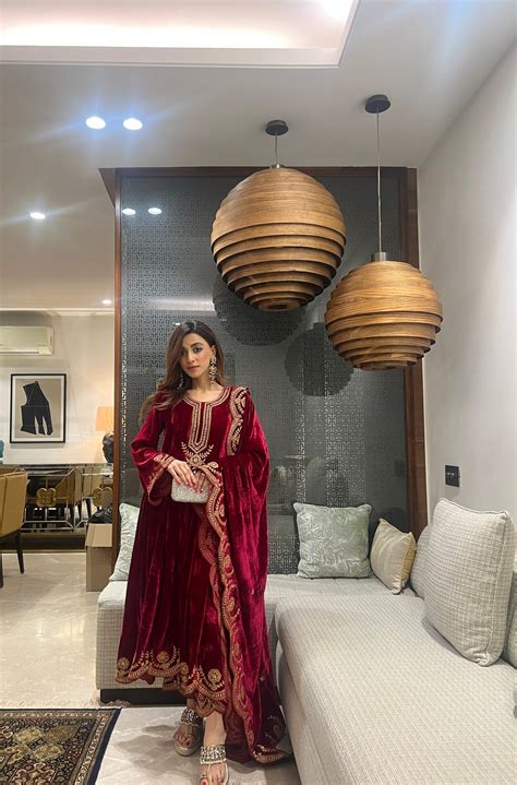 Mehak Jain in Naveli Deep Red Zari Embroidered Anarkali with Salwar se ...