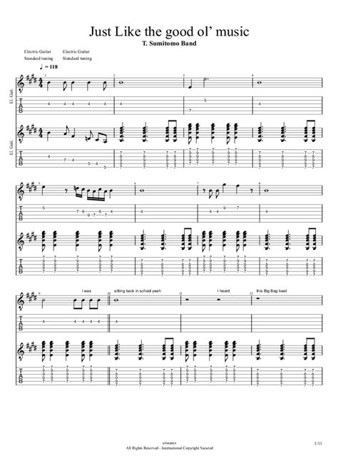 Just Like the good ol’ music Tab & Chords - T.Sumitomo Band