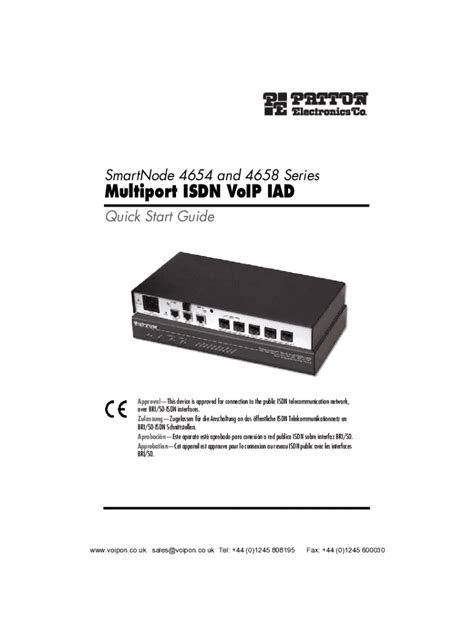 Fillable Online SmartNode 4637 & 4638 Series VoIP Gateway Routers Quick ...