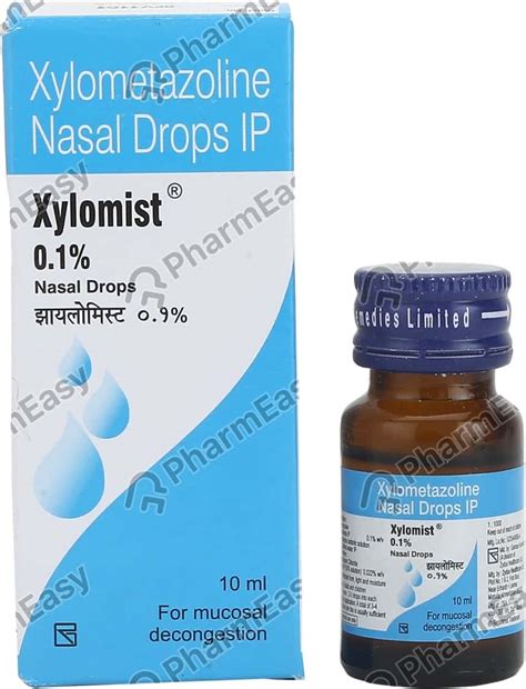 Xylomist 0.1 %W/V Nasal Drop (10): Uses, Side Effects, Price & Dosage ...