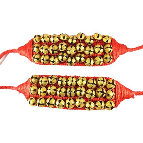 CHEF TURTLES Brass Ghungroo Red Pad 3 Line for Kathak, Satriya, Bharata ...