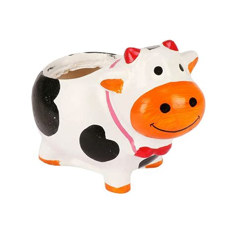 DealFry Designer Handcrafted Cute Cartoon Playful Cow Succulent Planter ...