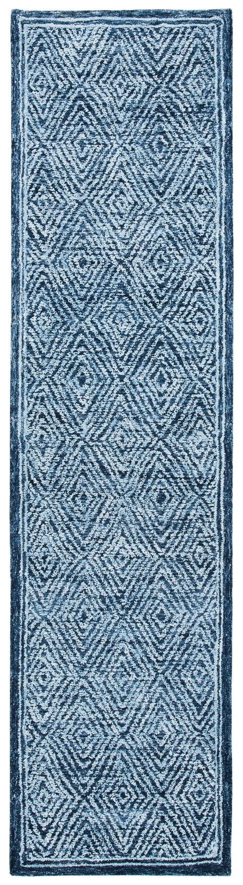SAFAVIEH Capri Blair Diamond Wool Runner Rug, Navy, 2'3" x 9' - Walmart.com