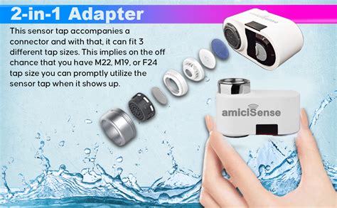 amiciSense Automatic Touchless Tap, Upgraded Dual Sensor Water Faucet ...