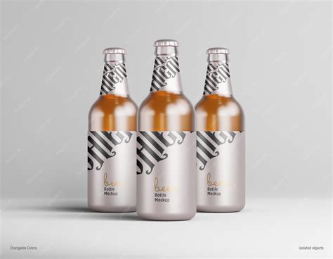 Premium PSD | Beer bottle mockup front view