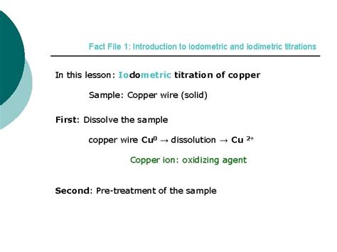 Image result for Iodometric Back Titration