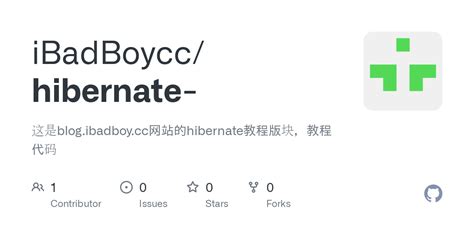 GitHub - iBadBoycc/hibernate-: 这是blog.ibadboy.cc网站的hibernate教程版块，教程代码