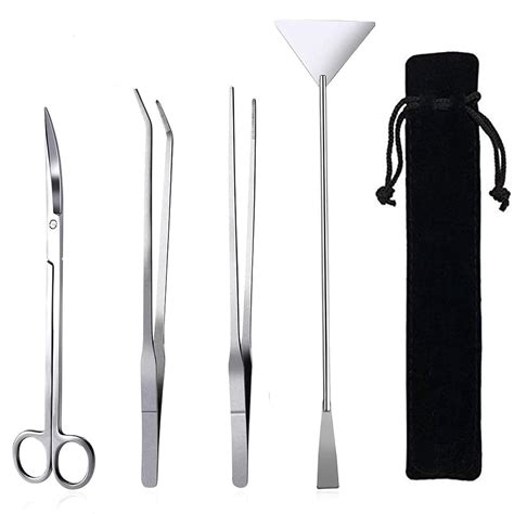Jeeco Aquarium Scissor Tweezers Spatula Tool - 4 in 1 Stainless Steel ...
