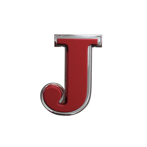 Letter J 3D Render mental red color 11577343 PNG