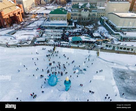 Aerial photograph of the University of Wisconsin-Madison's Winter ...