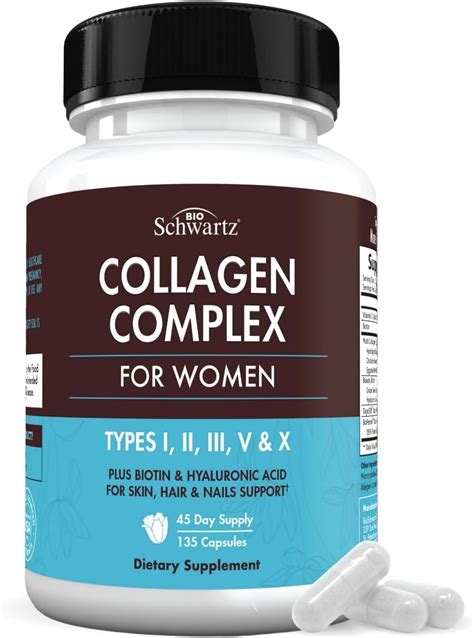 BioSchwartz Multi Collagen Peptide Supplement with Vitamin C and Biotin, 135 Capsules - Walmart.com