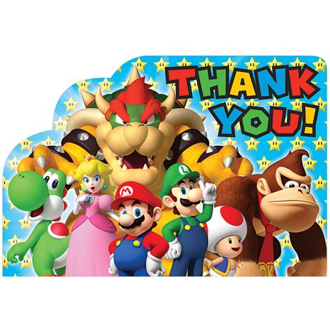 Super Mario Bros Postcard Thank You Cards : Amazon.in: Toys & Games