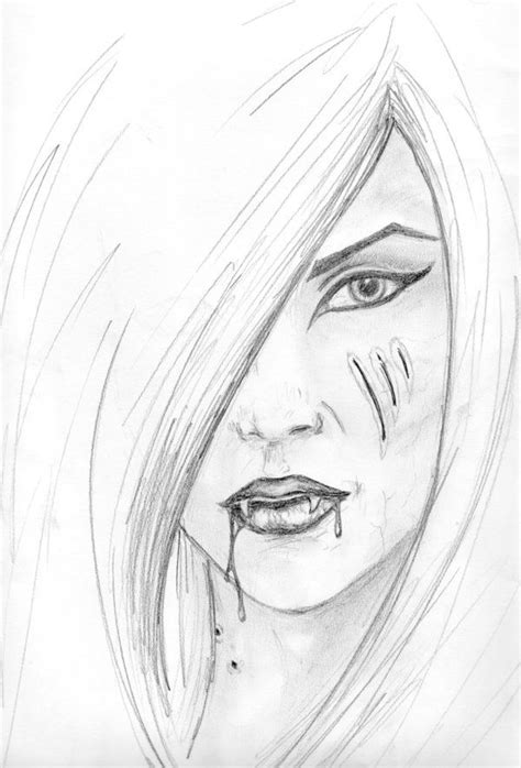 scary vampire drawing easy