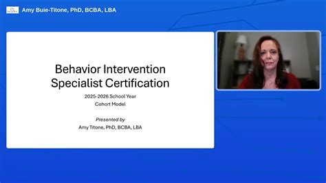 Behavior Intervention Specialist Certification Training Cohort Model