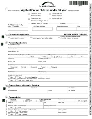 Swedish Residence Permit Application for Children - Blank Fillable ...
