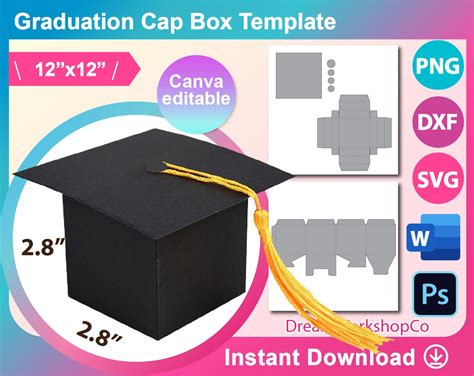 Graduation Cap Box Template