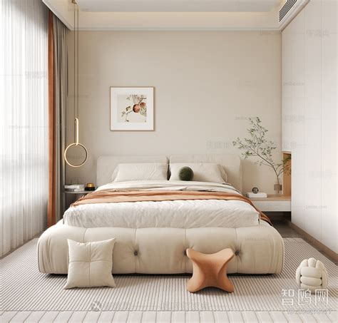 现代奶油风卧室3D模型下载_3dmax现代奶油风卧室模型编号525964025-智鸥网