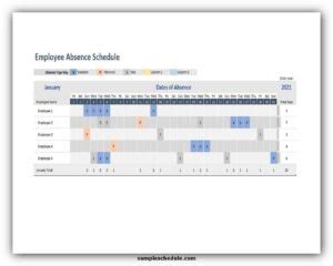Image result for Employee Absence Schedule Tutorial