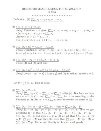 Image result for Summation Examples