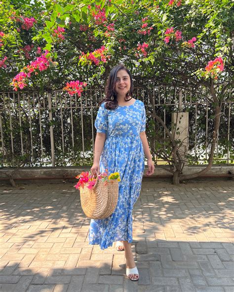 Azure Floral Tiered Cotton Maxi Dress – The Svaya