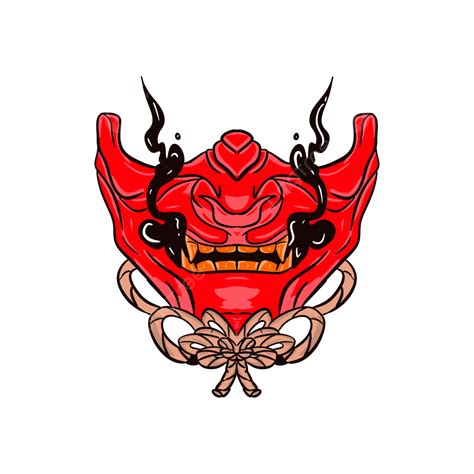 Stok Red Oni Mask Artwork Illustration, Stock, Red, Oni Mask PNG ...