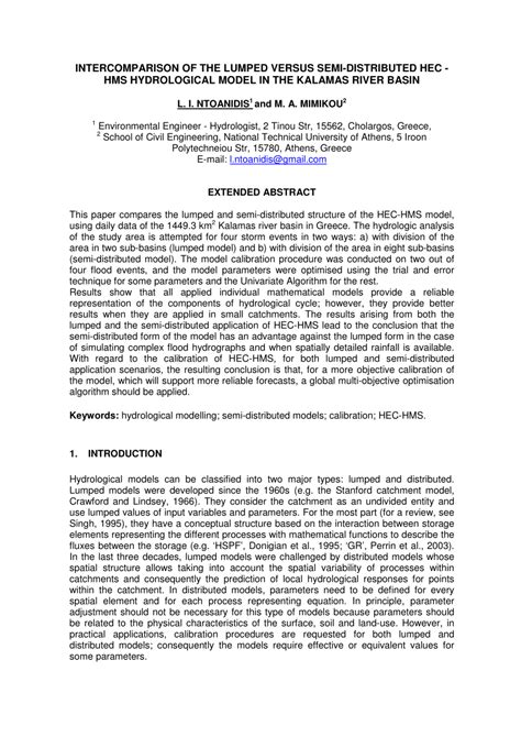 Image result for HEC-HMS Lumped Model