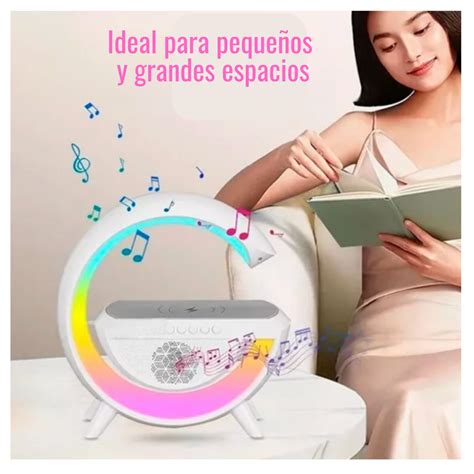 Bocina Bluetooth con cargador inalámbrico y Lámpara diferentes tonos