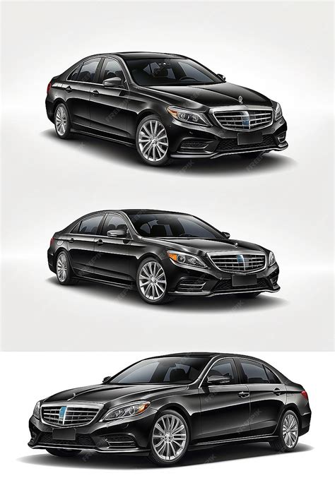 Black sedan car isolated on white vector | Premium AI-generated image