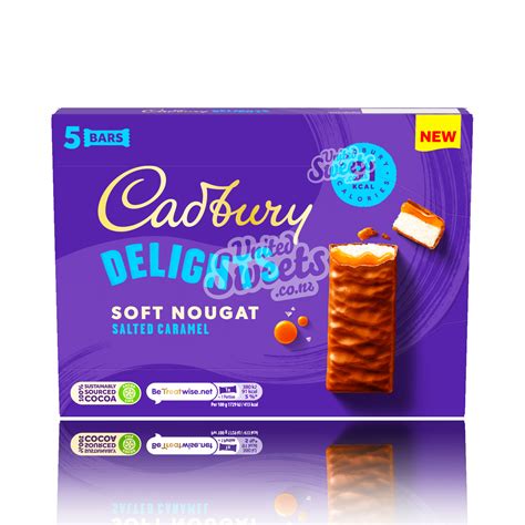 Cadbury Delights Soft Nougat Salted Caramel Pack of 5 (UK Made) 110g – United Sweets