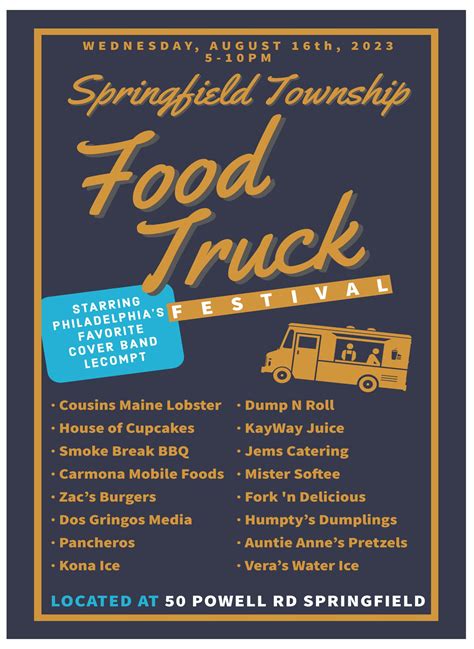 Springfield Township Presents: Food Truck Festival Featuring LeCompt ...