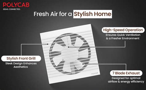 Polycab Freshner Axial 150mm Air Exhaust fan/Ventilation fan for ...