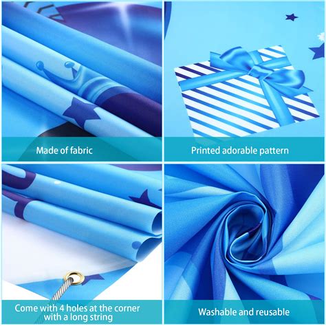 Happy 1st Birthday Backdrop Banner Blue Newborn Boys First Birthday ...