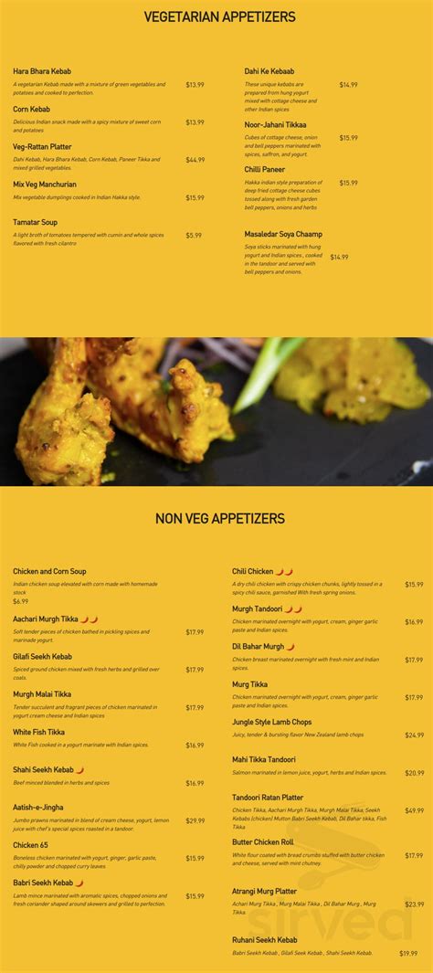 Menu for Spice Culture Indian Restaurant Bar & Grill in Mississauga ...