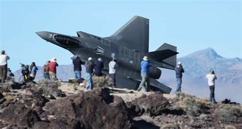Dutch F-35A in Star Wars Canyon, Death Valley. [2048X1099] : FighterJets