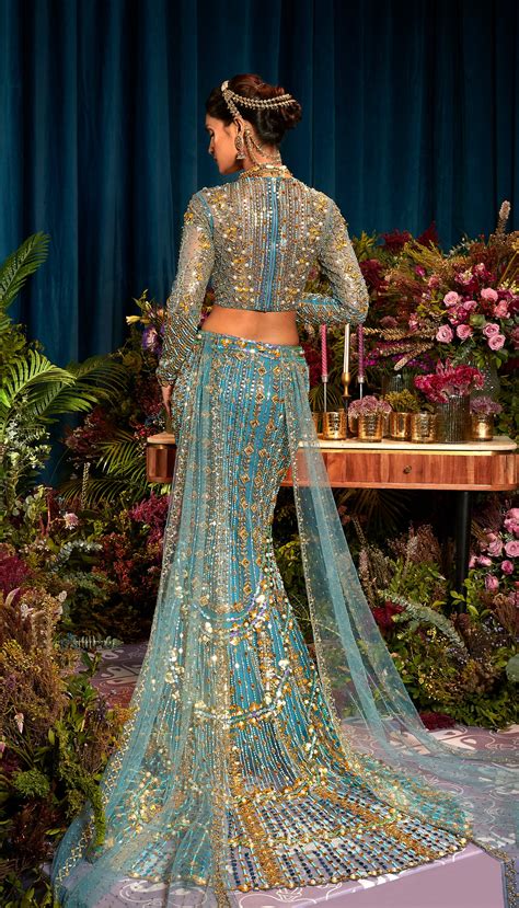 Buy SOPHIE - BLUE MERMAID LEHENGA SET Online - Papa Don't Preach