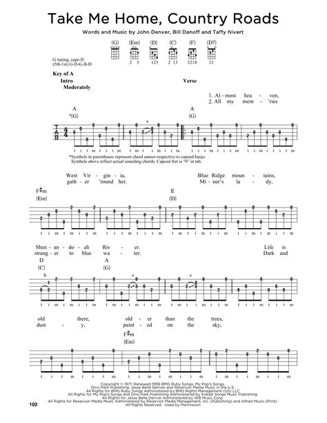 Take Me Home, Country Roads by John Denver - Banjo - Guitar Instructor