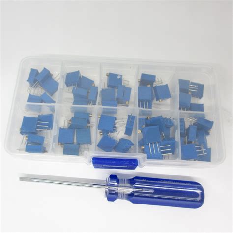 3296 Potentiometer Assorted Kit Variable Resistor 12 Values 60 pcs with ...