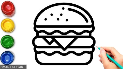 How to Draw a Burger: Step-by-Step Guide for Beginners - Drawings Easy ...