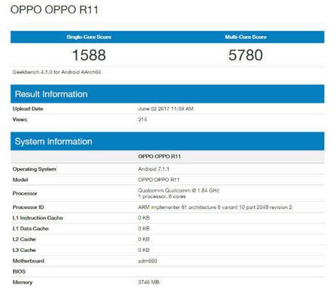 Oppo R11 spotted on GeekBench with Snapdragon 660 | Digit