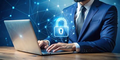 Businessman ensuring cybersecurity and data protection | Premium AI ...