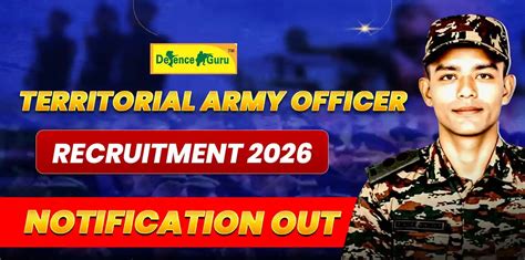 Territorial Army Recruitment 2026 - Notification Out